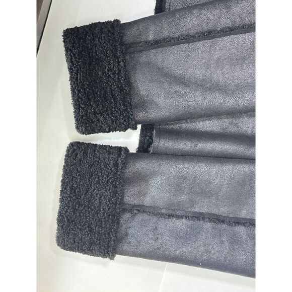 New Velvet by Graham & Spencer Black Sherpa Jacket Faux Suede Medium Reversible - Picture 7 of 16
